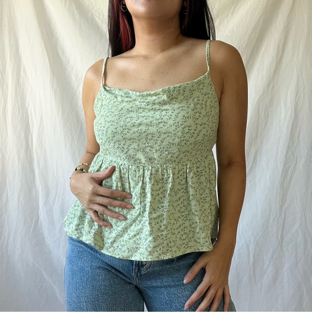 Light green floral top